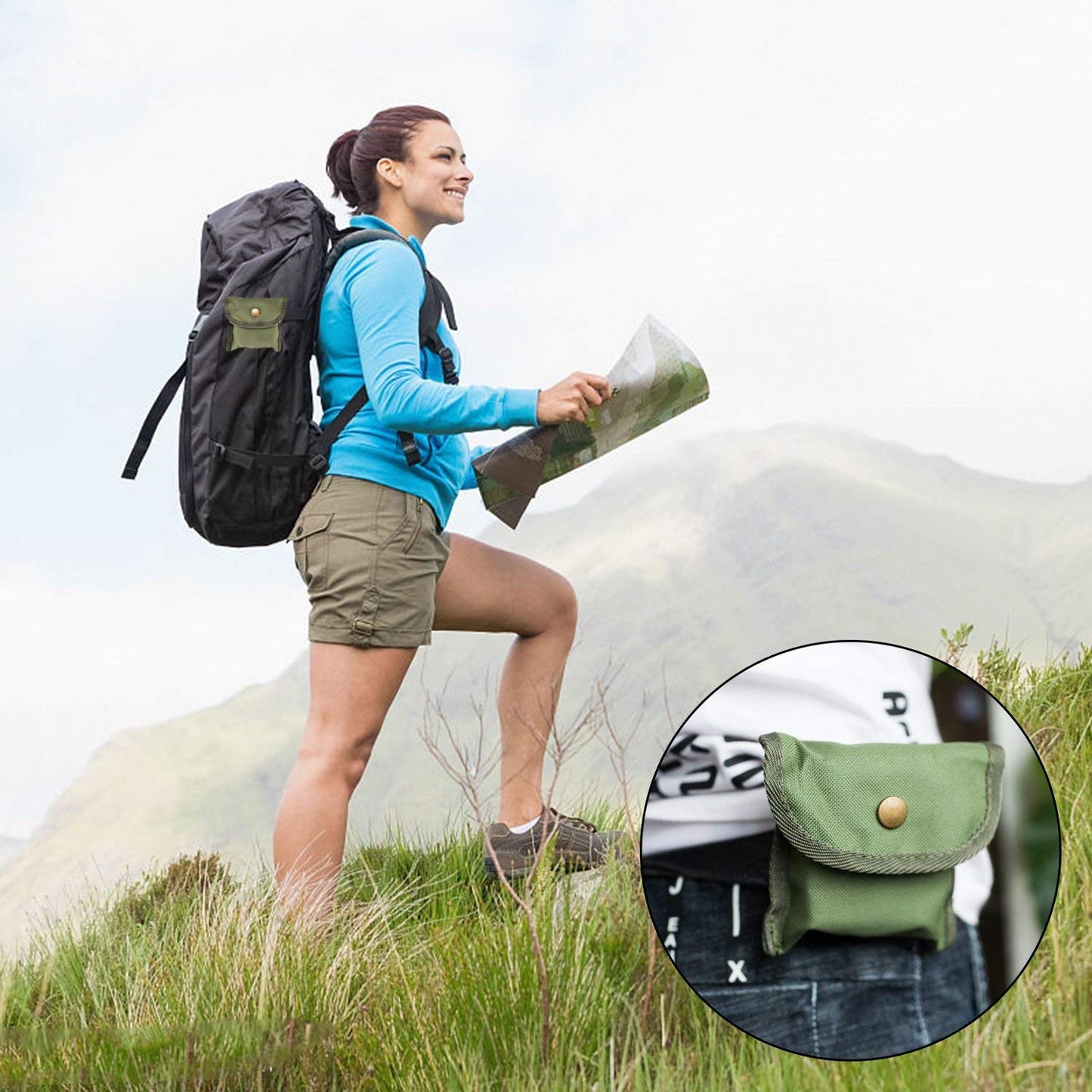 WINNES Portable Compass, Fluorescent, Waterproof and Shakeproof for Geological Exploration, Hunting, Hiking with Case and Strap