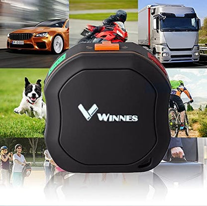 WINNES Mini GPS Tracker Personal GPS Tracker Waterproof Locator Long Time Standby Real-time 2G GSM Free Web APP Tracking Tracking Locator for Kids Seniors Cars Vehicles Wallet
