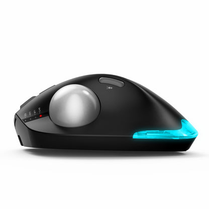 Winnes  Wireless Ergonomic Trackball Mouse, Rechargeable, Bluetooth Rollerball Mouse, 44mm Index Finger Trackball, 5 Adjustable DPI, Compatible with Computer PC, Laptop, Mac and Windows Black